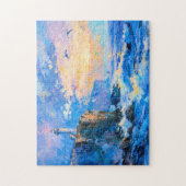 ライトハウスオンロッキーコースト印象派Seascape ジグソーパズル (縦)