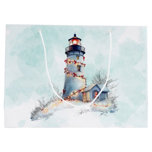 ライトハウスクリスマスコースタルホリデイ ラージペーパーバッグ (裏面)