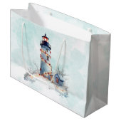 ライトハウスクリスマスコースタルホリデイ ラージペーパーバッグ (正面アングル)