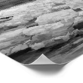 ライトハウスグレイ白黒クラウドシースケープ海 ポスター (角)