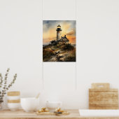 ライトハウスコースタルアートプリントポスター ポスター (キッチン)