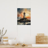 ライトハウスコースタルアートプリントポスター ポスター (キッチン)