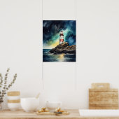 ライトハウスコースタルアートプリントポスター ポスター (キッチン)