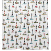 ライトハウスコーストク航海のリスマス シャワーカーテン (正面)