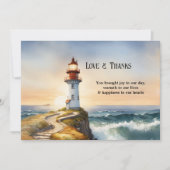 ライトハウスコーストフォト結婚ズサンキューカード セーブザデート (正面)