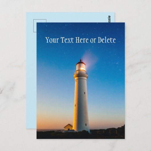 ライトハウスサンセットアンダースタリーブルートワイライトスカイ ポストカード (正面/裏面)