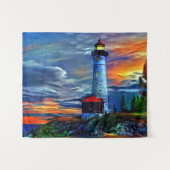 ライトハウスサンセット タペストリー (正面(横))