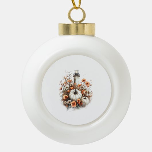 ライトハウスシャツカントリーパンプキン セラミックボールオーナメント (正面)