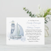 ライトハウスシルボートウォーター航海のカラー結婚ズ 招待状 (スタンド正面)