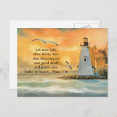 ライトハウスシーグルスクリスチャン聖書聖句はがき ポストカード (正面/裏面)