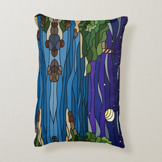 ライトハウスシーショアアンダーナイトスカイムーンスターズ アクセントクッション (裏面(縦))