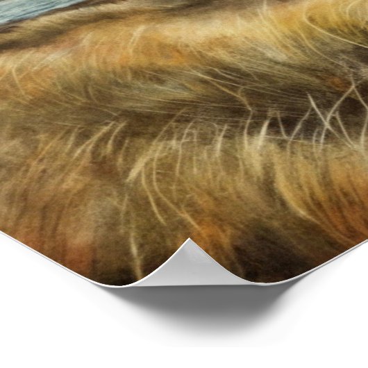 ライトハウスシーショアコースタルウォーター絵を描カラー ポスター (角)