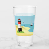 ライトハウスシーンデザインガラスタンブラー タンブラーグラス (裏面)