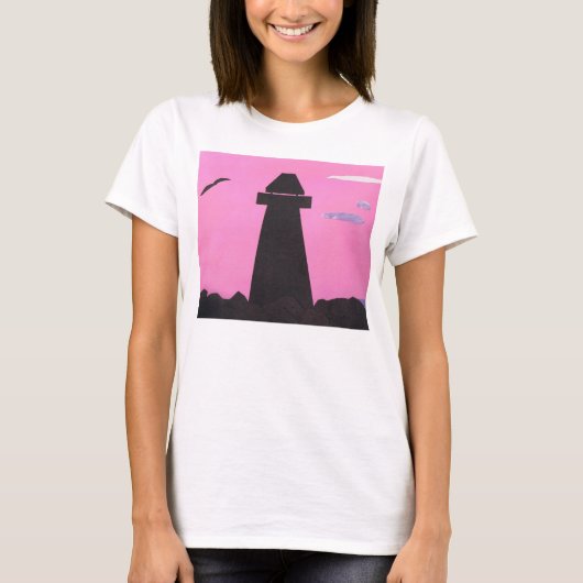 ライトハウスシーン付きタンクトップ Tシャツ (正面)