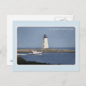 ライトハウスジェニングスビーチフェアフィールドコネチカット ポストカード (正面/裏面)