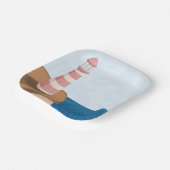 ライトハウスストライプのランドスケープ紙プレート ペーパープレート (傾斜あり)