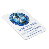 ライトハウスセーリング航海のウェディングデートを保存 マグネット (右側)