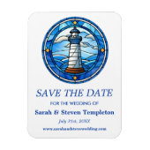 ライトハウスセーリング航海のウェディングデートを保存 マグネット (縦)