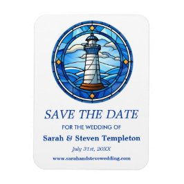 ライトハウスセーリング航海のウェディングデートを保存 マグネット