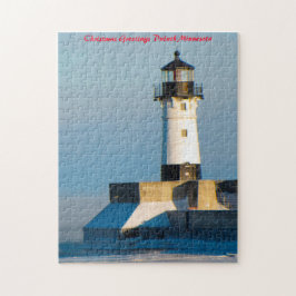 ライトハウスダルスミネソタ。クリスマスグリーティング ジグソーパズル