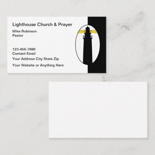 ライトハウステーマクリスチャンチャーチビジネスカード 名刺 (正面/裏面)