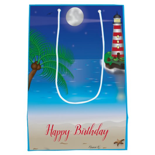 ライトハウステーマ抱き枕 ミディアムペーパーバッグ (裏面)