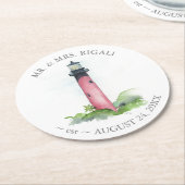 ライトハウスデスティネーションウェディングキープサケ ラウンドペーパーコースター (アングル)