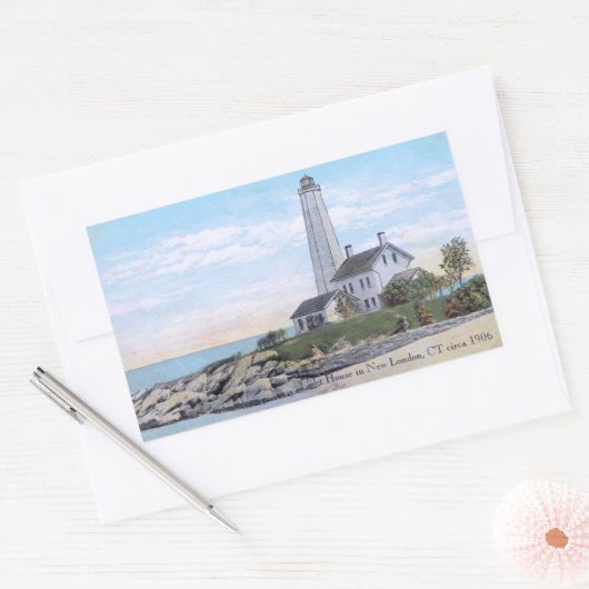 ライトハウスニューロンドンCT 長方形シール (封筒)