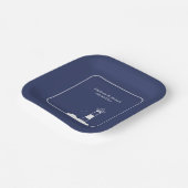 ライトハウスネイビーブルー結婚ズ ペーパープレート (傾斜あり)