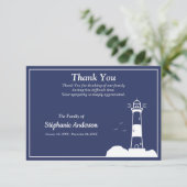 ライトハウスネイビーブルー葬儀サンキューノートカード サンキューカード (スタンド正面)