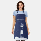 ライトハウスネイビーブルー エプロン (着用した状態)