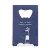 ライトハウスネイビーブルー クレジットカード栓抜き (正面)