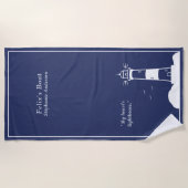 ライトハウスネイビーブルー ビーチタオル (正面)