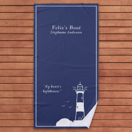 ライトハウスネイビーブルー ビーチタオル