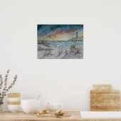 ライトハウスビーチアートプリント ポスター (キッチン)