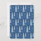 ライトハウスビーチウォーターカラーハンド色彩の鮮やかインビテーション 招待状 (裏面)