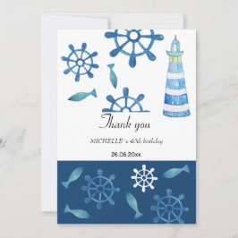 ライトハウスビーチウォーターカラーハ色彩の鮮やかンド サンキューカード