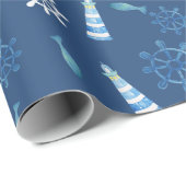 ライトハウスビーチウォーターカラー絵を描ハンドアウトP ラッピングペーパー (ロールコーナー)