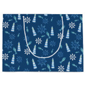 ライトハウスビーチウォーターカラー絵を描ハンドアウトP ラージペーパーバッグ (正面)