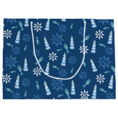 ライトハウスビーチウォーターカラー絵を描ハンドアウトP ラージペーパーバッグ (裏面)