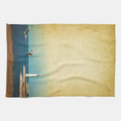 ライトハウスビーチシーンキッチンディッシュタオル キッチンタオル (横)