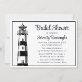 ライトハウスビーチブラック航海のブライダルシャワー 招待状 (正面)