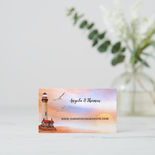 ライトハウスビーチ結婚式Webサイト名刺 エンクロージャーカード (スタンド正面)