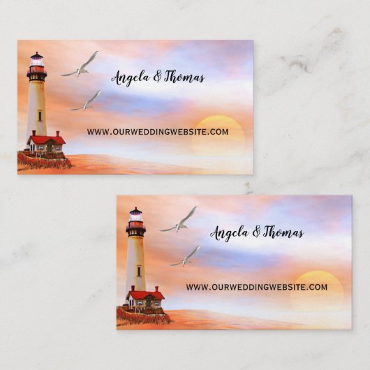 ライトハウスビーチ結婚式Webサイト名刺 エンクロージャーカード (正面/裏面)