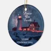 ライトハウスピースオンアースパーソナライズされたオーナメント セラミックオーナメント (左)