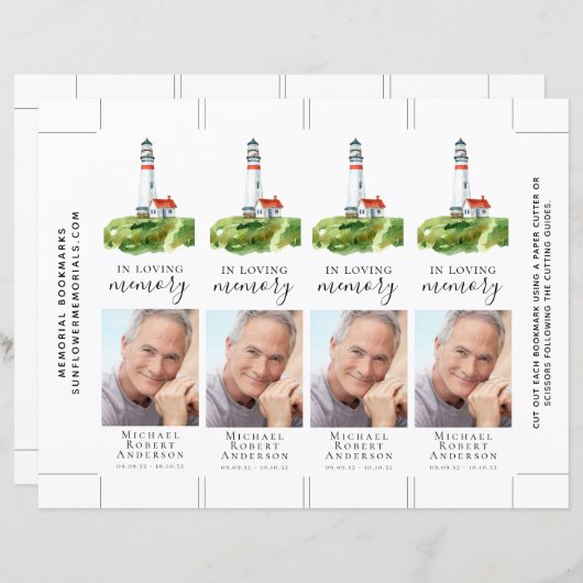 ライトハウスフォト2x7インチ記念ブックマーク (正面/裏面)