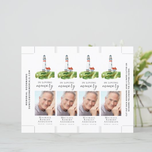 ライトハウスフォト2x7インチ記念ブックマーク (スタンド正面)