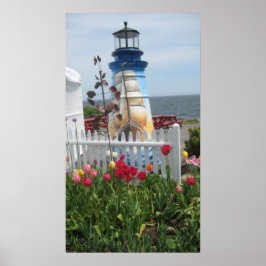 ライトハウスフラワーズ&海プリント ポスター