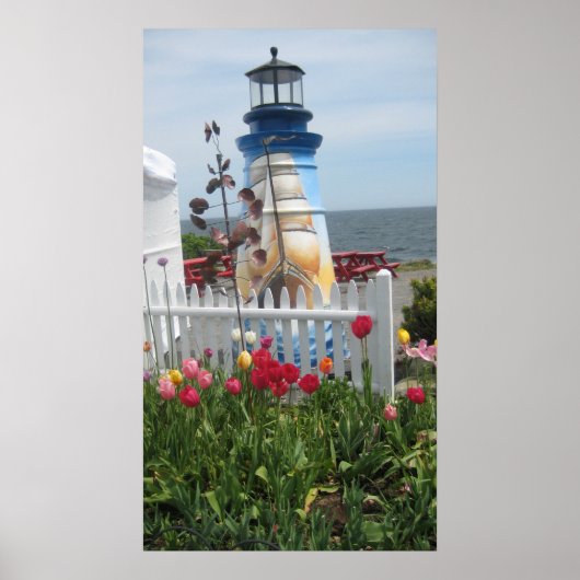 ライトハウスフラワーズ&海プリント ポスター (正面)