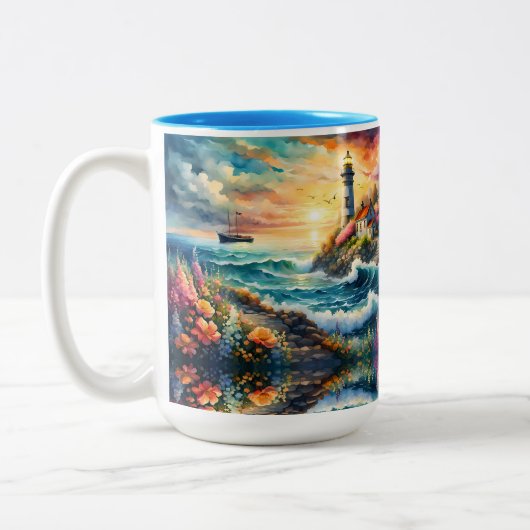 ライトハウスフローラガーデンオンザシー ツートーンマグカップ (左)